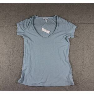New Standard James Perse Shirt Womens M Blue Cotton Slub Scoop Neck